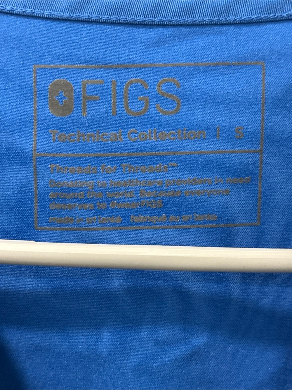 Figs Women’s Casma Scrub Top Size Small Royal Blue Technical Collection EUC - Picture 3 of 7